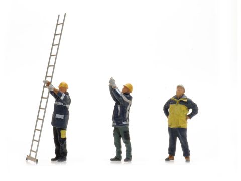 Artitec Gleisarbeiter mit Leiter 1990 -  Fertigmodell aus Resin, lackiert - H0 / 1:87 (AR5870009)