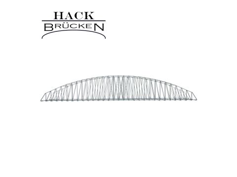 Hack Brücken Bogenbrücke - 2-gleisig B100-A - Grau - 100cm - H0 / 1:87 (13560)
