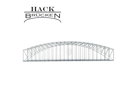 Hack Brücken Bogenbrücke - 2-gleisig B75 - Grau - 74,5cm - H0 / 1:87 (13540)