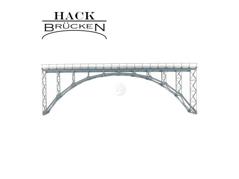 Hack Brücken Hochbogenbrücke - 2-gleisig HK60-2 - Grau - 60cm - H0 / 1:87 (15200)