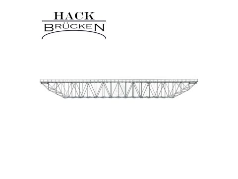 Hack Brücken Kasten-Unterzugbrücke - 2-gleisig KU100-2 - Grau - 100cm - H0 / 1:87 (11730)