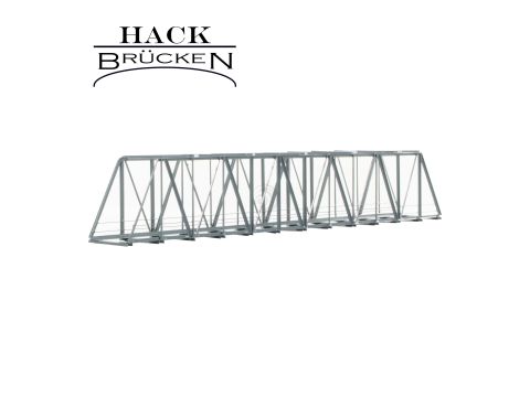 Hack Brücken Kastenbrücke schräg - 1-gleisig K42S - Grau - 42cm - H0 / 1:87 (11250)
