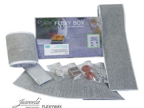 Juweela FLEXY BOX Startbox Pflasterstraße Altstadt Kopfstein + Zubeh. - H0 / 1:87 (JW28275)