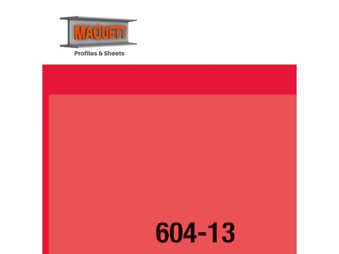 Maquett PVC-Blatt - Folie - Transparant Tief rot - 194x320x0,10mm (604-13)