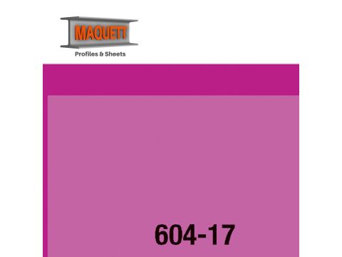 Maquett PVC-Blatt - Folie - Transparant Rosa - 194x320x0,10mm (604-17)