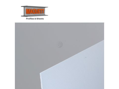 Maquett PVC-Blatt - RIBB 1,1mm - Weiß - 194x320x1,30mm (610-01)