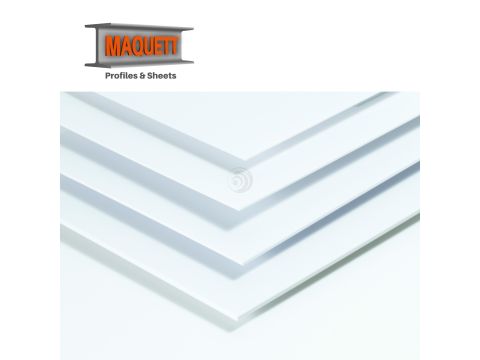 Maquett PVC-Blatt - Schaum - Weiß - 194x320x4.0mm (605-03)