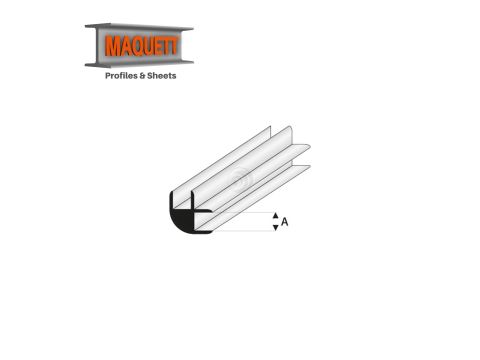 Maquett Styrene Profile - L-Verbinder - Länge: 330mm - Weiß - 2,0mm/0.08" (449-53-3-v)