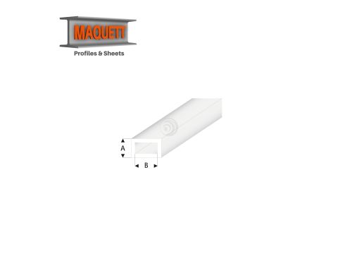 Maquett Styrene Profile - Recheckrohr - Länge: 330mm - Transparant - 3,0x6,0mm/0.118x0.236" (438-55-3-v)