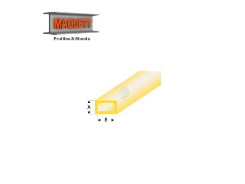 Maquett Styrene Profile - Recheckrohr - Länge: 330mm - Transparant Gelb - 2,0x4,0mm/0.08x0.156"  (440-53-3-v)