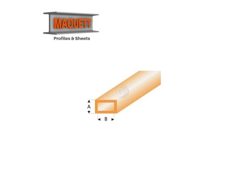 Maquett Styrene Profile - Recheckrohr - Länge: 330mm - Transparant Orange - 2,0x4,0mm/0.08x0.156"  (441-53-3-v)