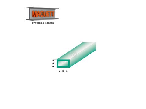 Maquett Styrene Profile - Recheckrohr - Länge: 330mm - Transparant Grün - 2,0x4,0mm/0.08x0.156"  (444-53-3-v)