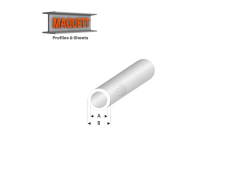 Maquett Styrene Profile - Rohr - Länge: 330mm - Transparant Weiß - 5,0x6,0mm/0.197x0.236" (423-59-3-v)
