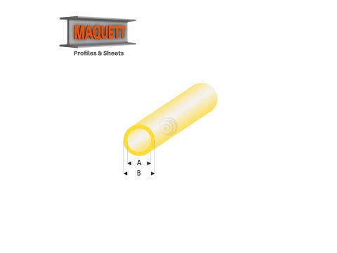 Maquett Styrene Profile - Rohr - Länge: 330mm - Transparant Gelb - 3,0x4,0mm/0.118x0.156" (424-55-3-v)