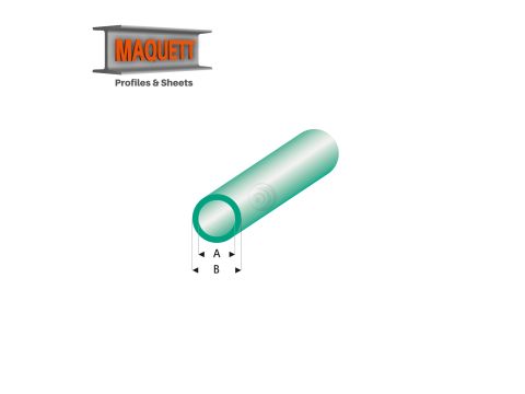 Maquett Styrene Profile - Rohr - Länge: 330mm - Transparant Grün - 2,0x3,0mm/0.08x0.118"  (428-53-3-v)