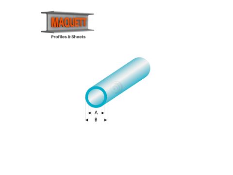 Maquett Styrene Profile - Rohr - Länge: 330mm - Transparant Blau - 2,0x3,0mm/0.08x0.118"  (429-53-3-v)
