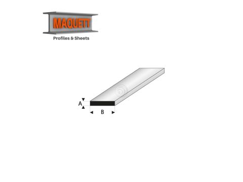 Maquett Styrene Profile - Streifen - Länge: 330mm - Weiß - 1,0x2,5mm/0.04"x0.10"  (409-53-3-v)