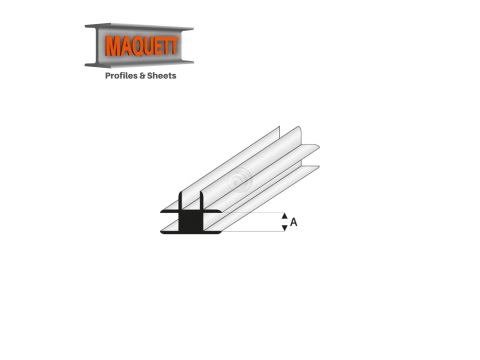 Maquett Styrene Profile - T-Verbinder - Länge: 330mm - Weiß - 1,0mm/0.04" (447-51-3-v)