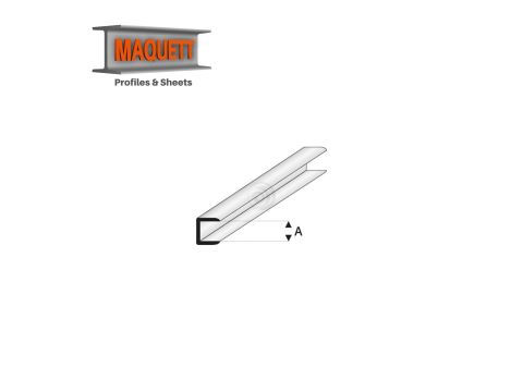 Maquett Styrene Profile - U-Profil - Länge: 330mm - Weiß - 1,0mm/0.04" (446-51-3-v)