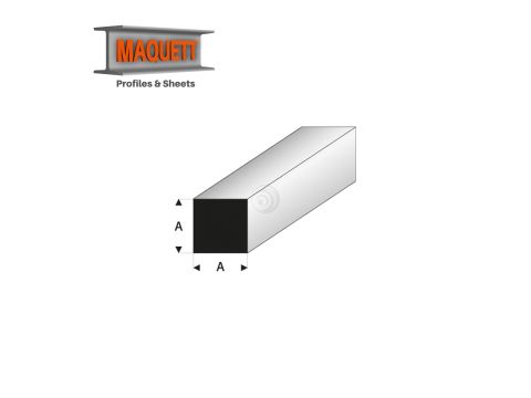 Maquett Styrene Profile - Vierkant - Länge: 330mm - Weiß - 1,0mm / 0.04" (407-51-3-v)