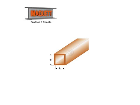Maquett Styrene Profile - Vierkantrohr - Länge: 330mm - Transparant Braun - 2,0x3,0mm/0.08x0.118"  (435-53-3-v)