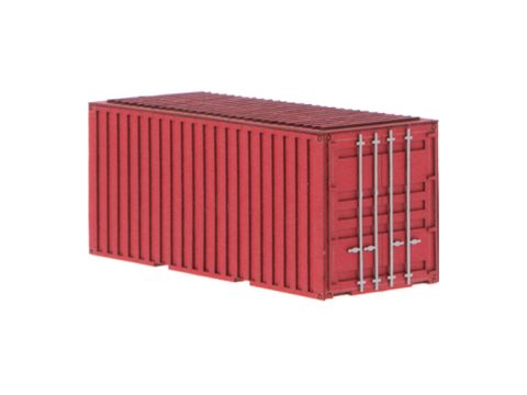 Unique Laser-Cut Bausätze - 20ft Container - rot - L: 70mm x B: 28mm x H: 30mm - H0 / 1:87 (10-0004-04F)