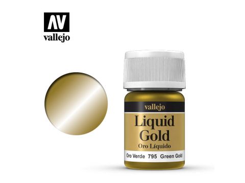 Vallejo Liquid Gold - Green Gold (Alcohol Based) - 32 ml / 1.08 fl oz (70795)