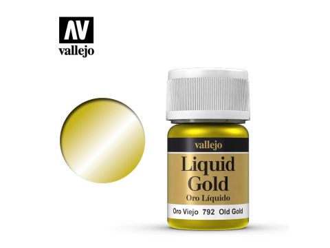 Vallejo Liquid Gold - Old Gold (Alcohol Based) - 32 ml / 1.08 fl oz (70792)