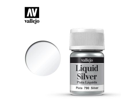 Vallejo Liquid Gold - Silver (Alcohol Based) - 32 ml / 1.08 fl oz (70790)