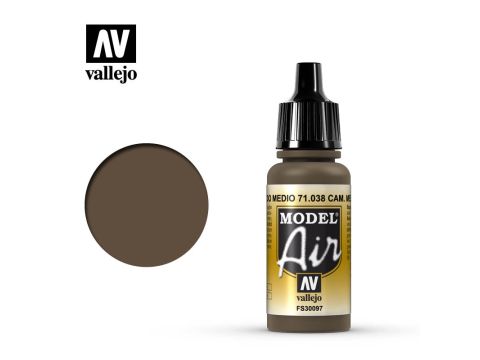 Vallejo Model Air - Camouflage Medium Brown - 17 ml (71.038)