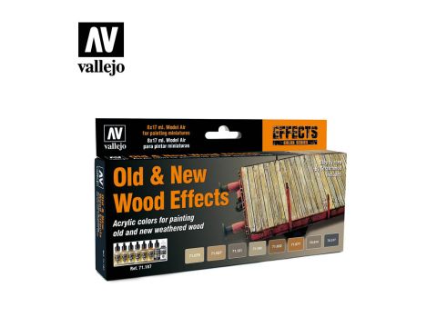 Vallejo Model Air Sets - Old And New Wood Effects (8) by Scratchmod - 17 ml. (71187)