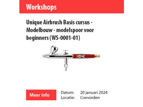 Unique Airbrush Basis cursus - Modelbouw - modelspoor voor beginners (WS-0001-01)-24-2-2024