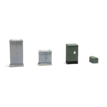 Artitec NL Schaltkästen Bahnübergang -  Fertigmodell aus Resin, lackiert             - H0 / 1:87 (AR387.374)