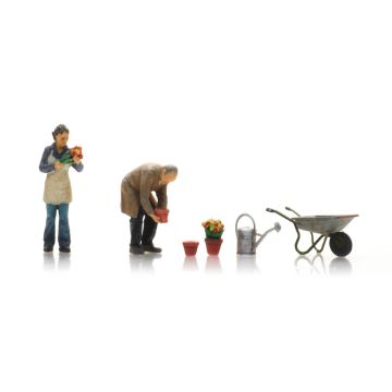 Artitec SFloristen mit Gartengeräten -  Fertigmodell aus Resin, lackiert - H0 / 1:87 (AR5870015)