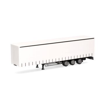 Herpa Gardinenplanenauflieger (lowliner) schwarzes Fahrgestell 3a. (neutral) - H0 / 1:87 (H075664-002)
