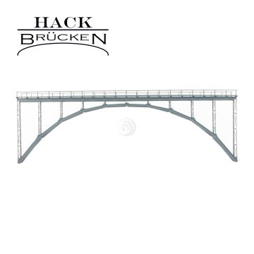 Hack Brücken Hochbogenbrücke - 1-gleisig HK60 - Grau - 60cm - H0 / 1:87 (15150)