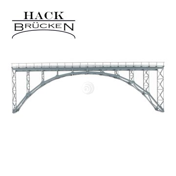 Hack Brücken Hochbogenbrücke - 2-gleisig HK60-2 - Grau - 60cm - H0 / 1:87 (15200)