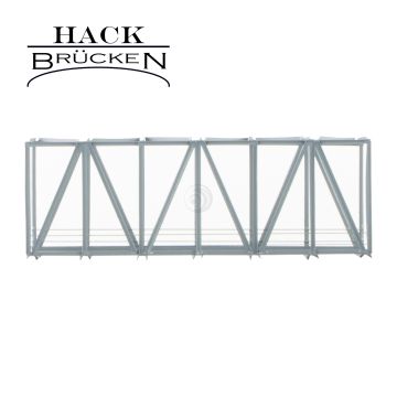 Hack Brücken Kastenbrücke - 1-gleisig K21R - Grau - 21cm - H0 / 1:87 (11100)