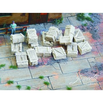 Juweela alte Holzkisten - Hell - 16x - H0 / 1:87 (JW28303)