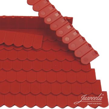 Juweela Biberschwanz rundschnit Ziegel 12er reihe - ziegelrot - 1.10 x 6.40 x 0.07 cm - 1:32 / 1:35 (JW23242)