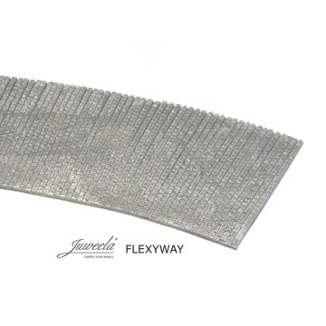 Juweela FLEXYWAY Pflasterstraße Altstadt Kopfstein Kurve - 1xR30cm - H0 / 1:87 (JW28265)