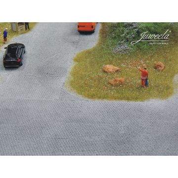 Juweela FLEXYWAY Pflasterstraße Altstadt Kopfsteinplatz 32x9cm - 32 x 9cm - H0 / 1:87 (JW28273)