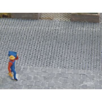 Juweela Gehweg-/Bürgersteigplatten 40x40 - Grau Dunkel - 2600x - H0 / 1:87 (JW28270)