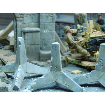 Juweela Panzersperre Betonigel - grau - 5.10 x 5.10 x 4.40 cm - 1:35 (JW23148)
