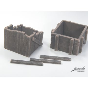 Juweela Prellbock Holz - grau dunkel - 2x - 0 / 1:43,5 (JW24183)
