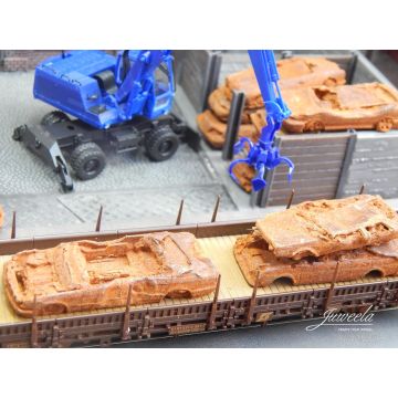 Juweela Schrottautos (BRD) - Rostig echtrost - 6x - H0 / 1:87 (JW28168)