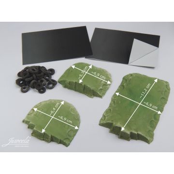 Juweela Silage grün mit Abdeckfolie/Reifen - Braun - 3x - H0 / 1:87 (JW28239)