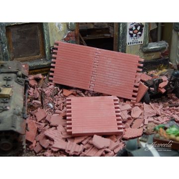 Juweela TRÜMMER WANDTEILE - ZIEGELROT -  - 1:35 (JW23317)