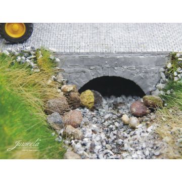 Juweela Wasserdurchlaß klein - Ziegel grau - 3x - H0 / 1:87 (JW28289)