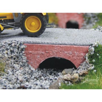 Juweela Wasserdurchlaß klein - Ziegel rot - 3x - H0 / 1:87 (JW28291)